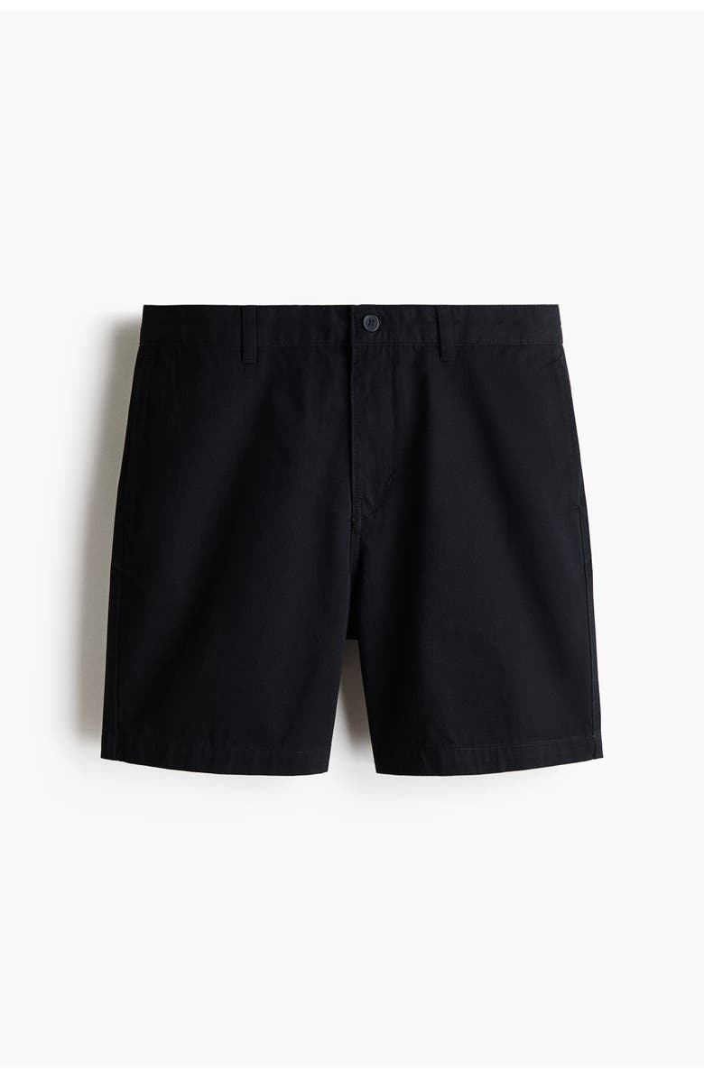 H&M Relaxed Fit Chino Shorts, Main, color, Black