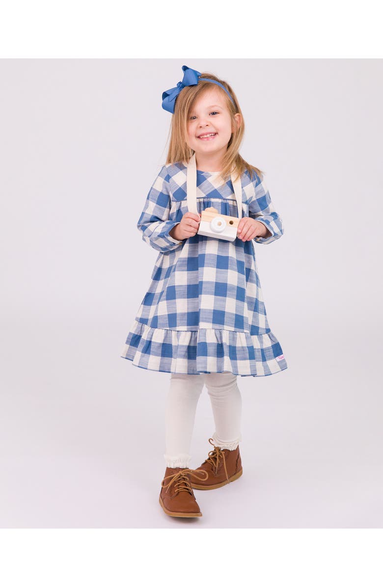 RuffleButts Baby Girls Long Sleeve Ruffle Hem Dress, Alternate, color,