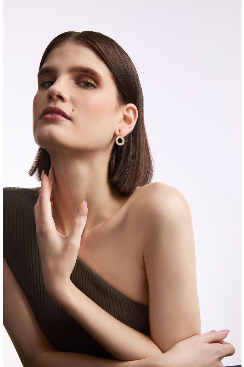 1990s Vintage Circular Drop Earrings, Alternate, color, Circular Drop