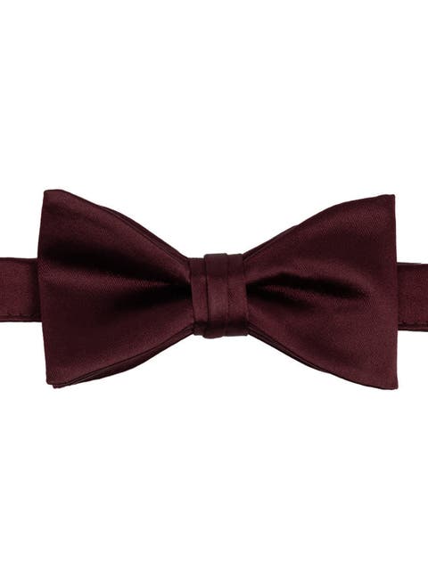 Men's Solid Satin Pre-Tied Bow Tie