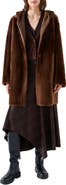 Akris punto Genuine Shearling Hooded Coat