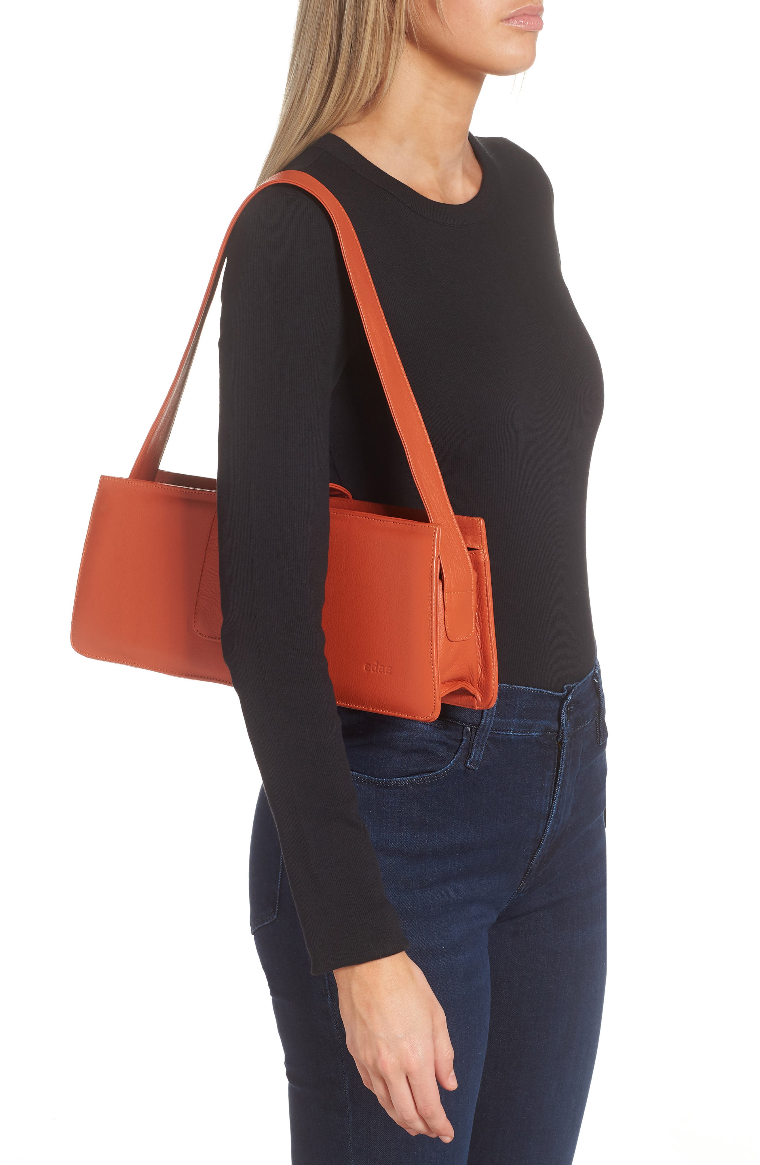 EDAS Maria Leather Baguette Bag, Alternate, color, 