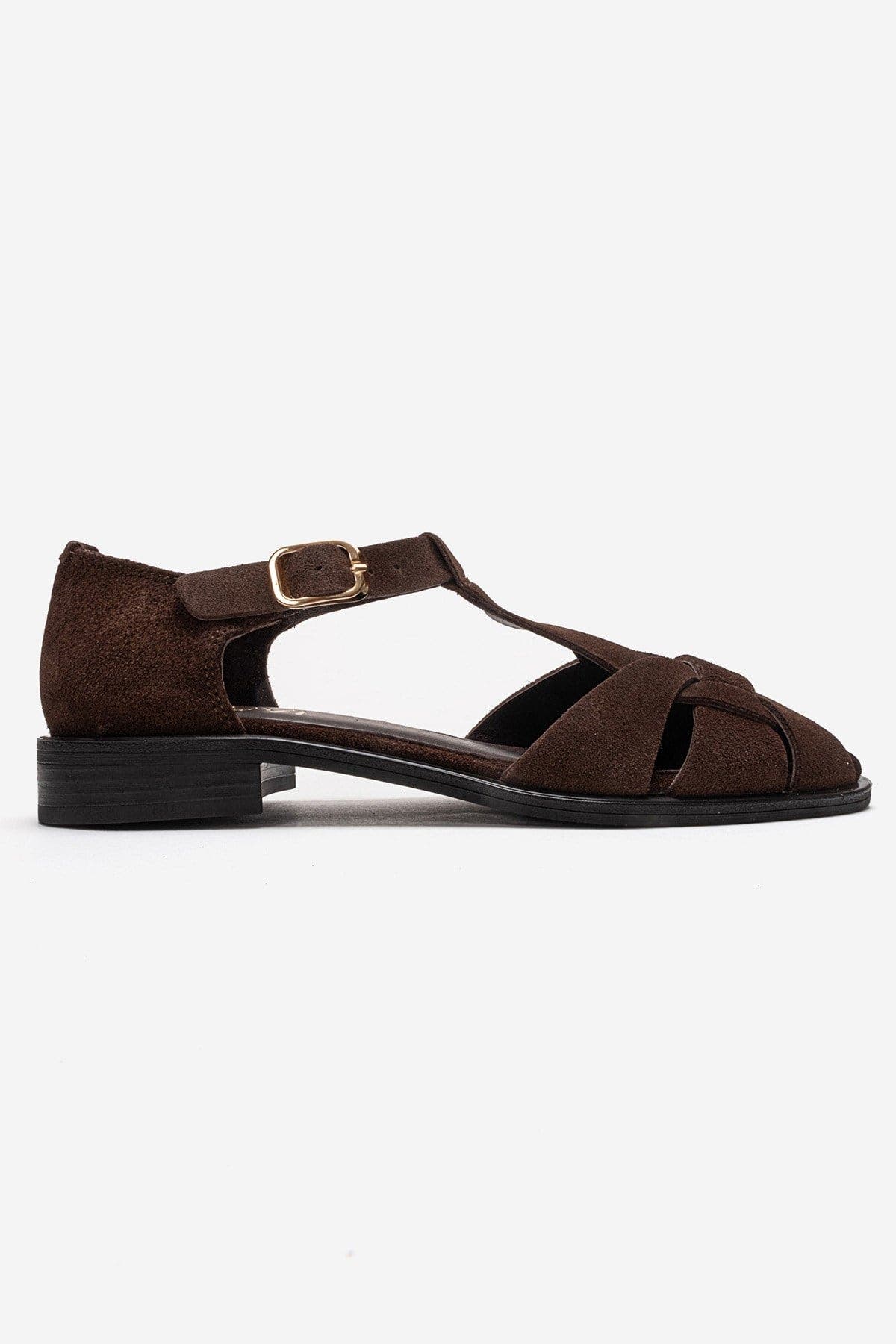 Dexara Leather Sandal, Alternate, color, Brown Suede