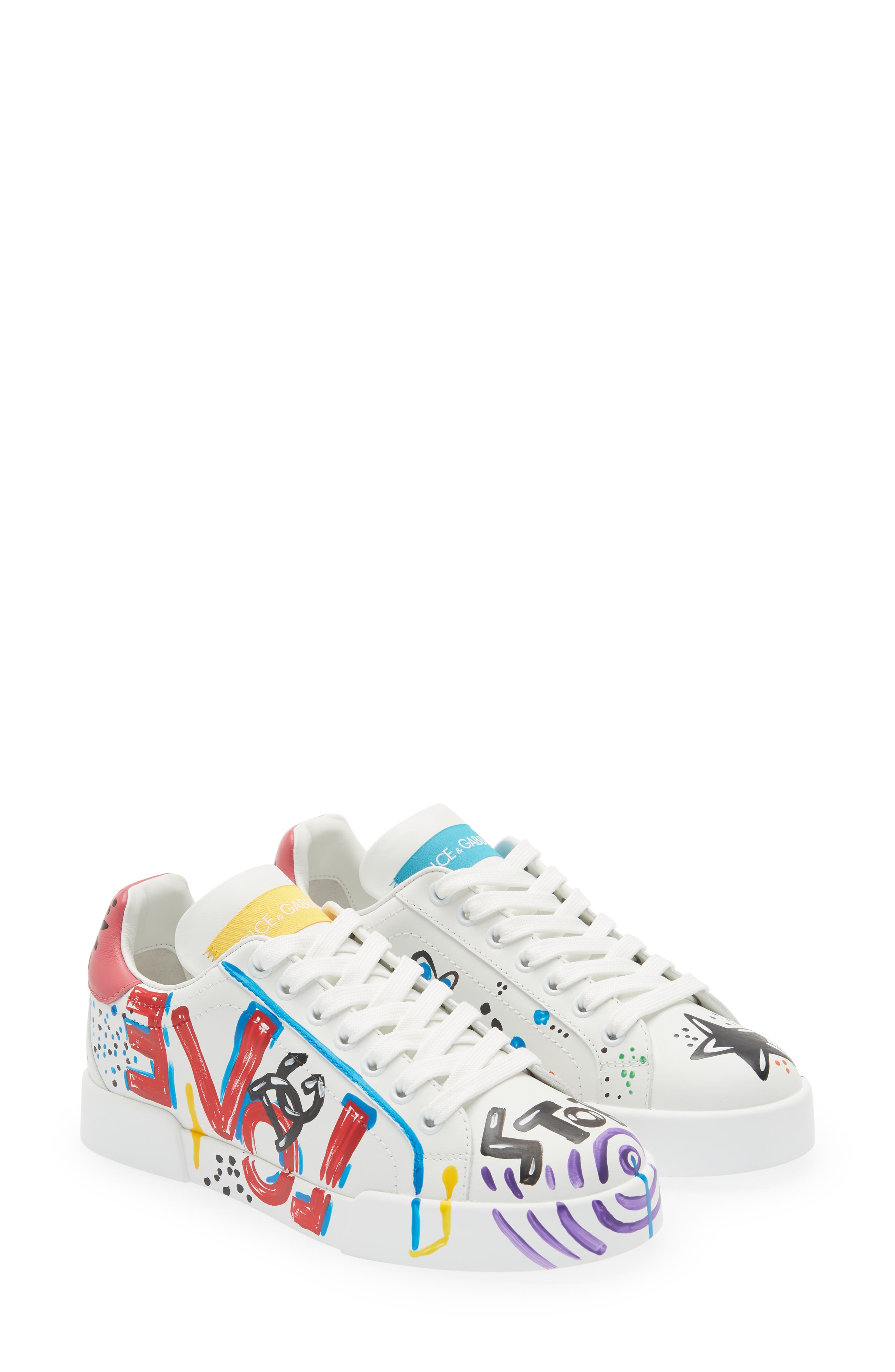 Dolce&Gabbana Portofino Graffiti Sneaker, Main, color, 