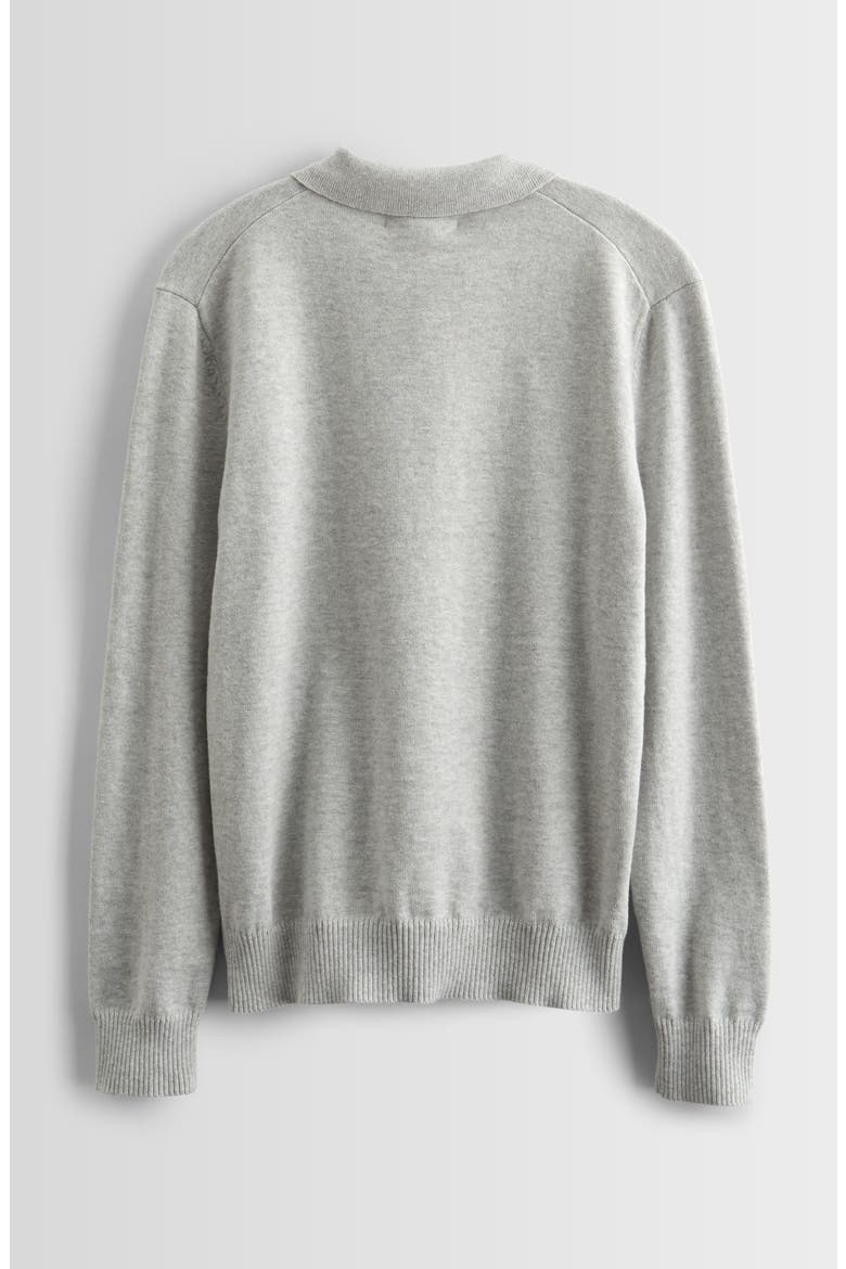 Kids' Cotton Polo Sweater, Alternate, color, GREY LIGHT HEATHER