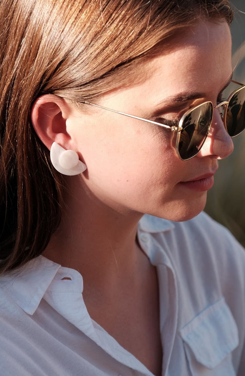 LIKHA 3-in-1 Mother-of-Pearl Geometric Stud Earrings Set, Alternate, color, White