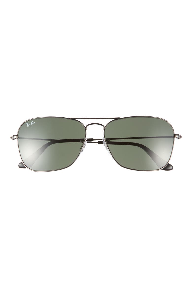 'Caravan' 55mm Sunglasses, Main, color, GUNMETAL