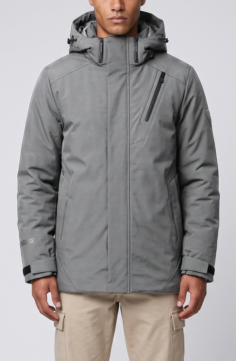 Hooded Microfiber Jacket with Heat-Sealed Pockets