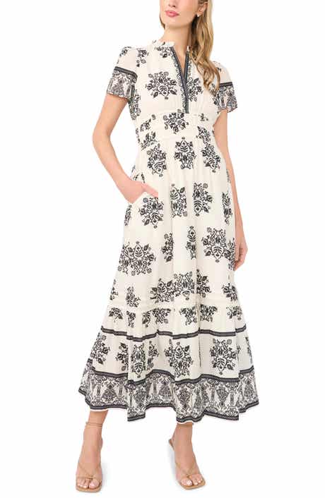 Print Tiered Maxi Dress
