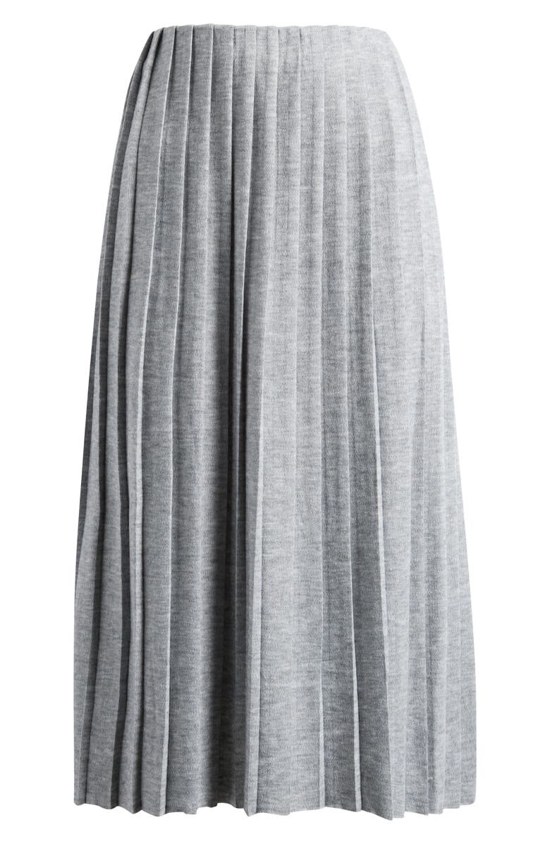 Vince Camuto Pleated Midi Skirt, Alternate, color, Silver Heather