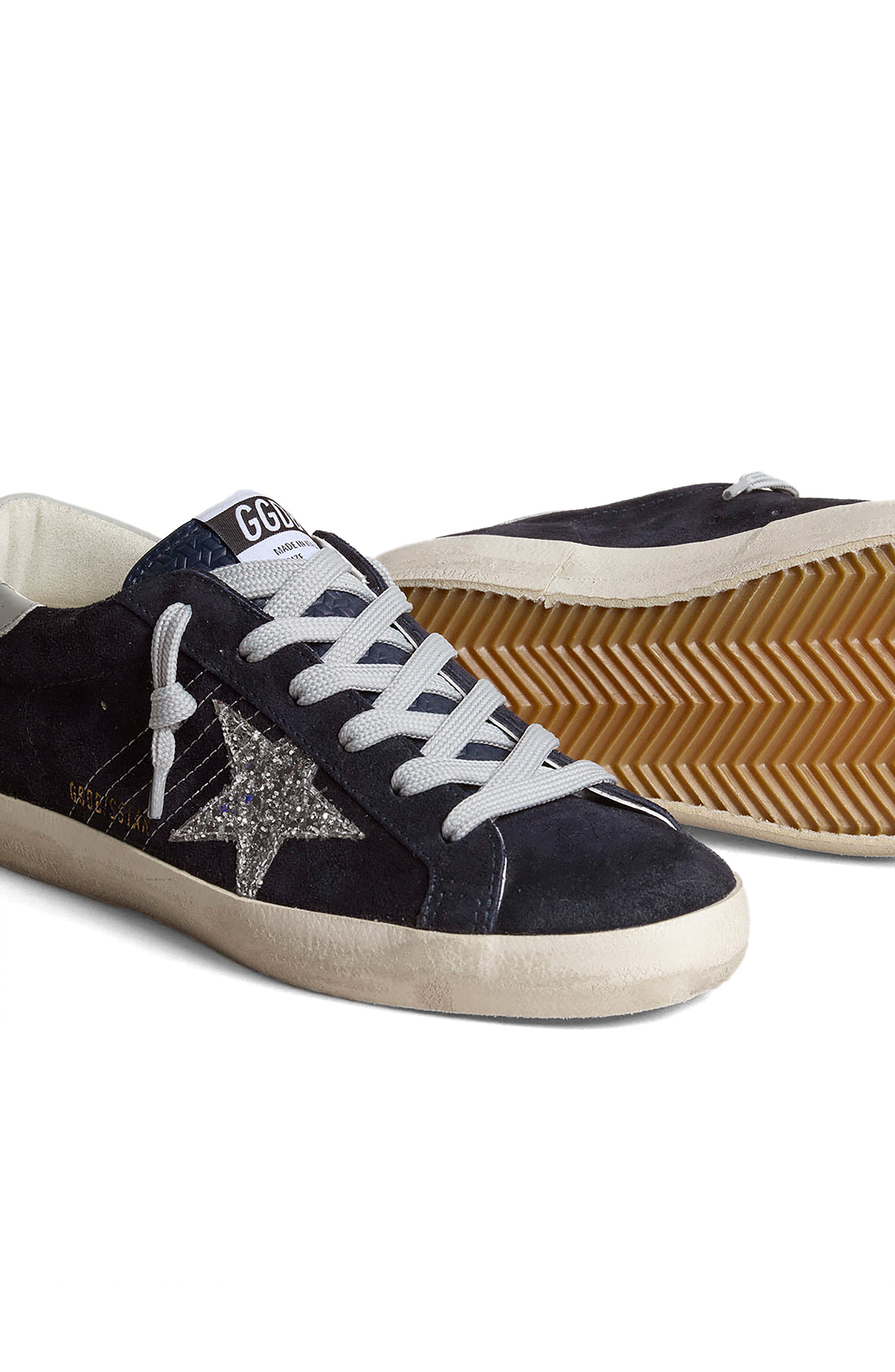 Golden Goose Super-Star Low Top Sneaker, Alternate, color, Navy Blue/ Silver/ Light Gray