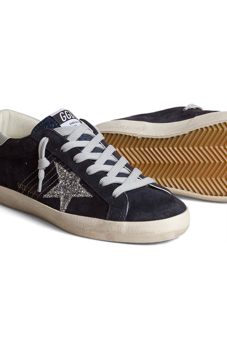 Golden Goose Super-Star Low Top Sneaker, Alternate, color, Navy Blue/ Silver/ Light Gray