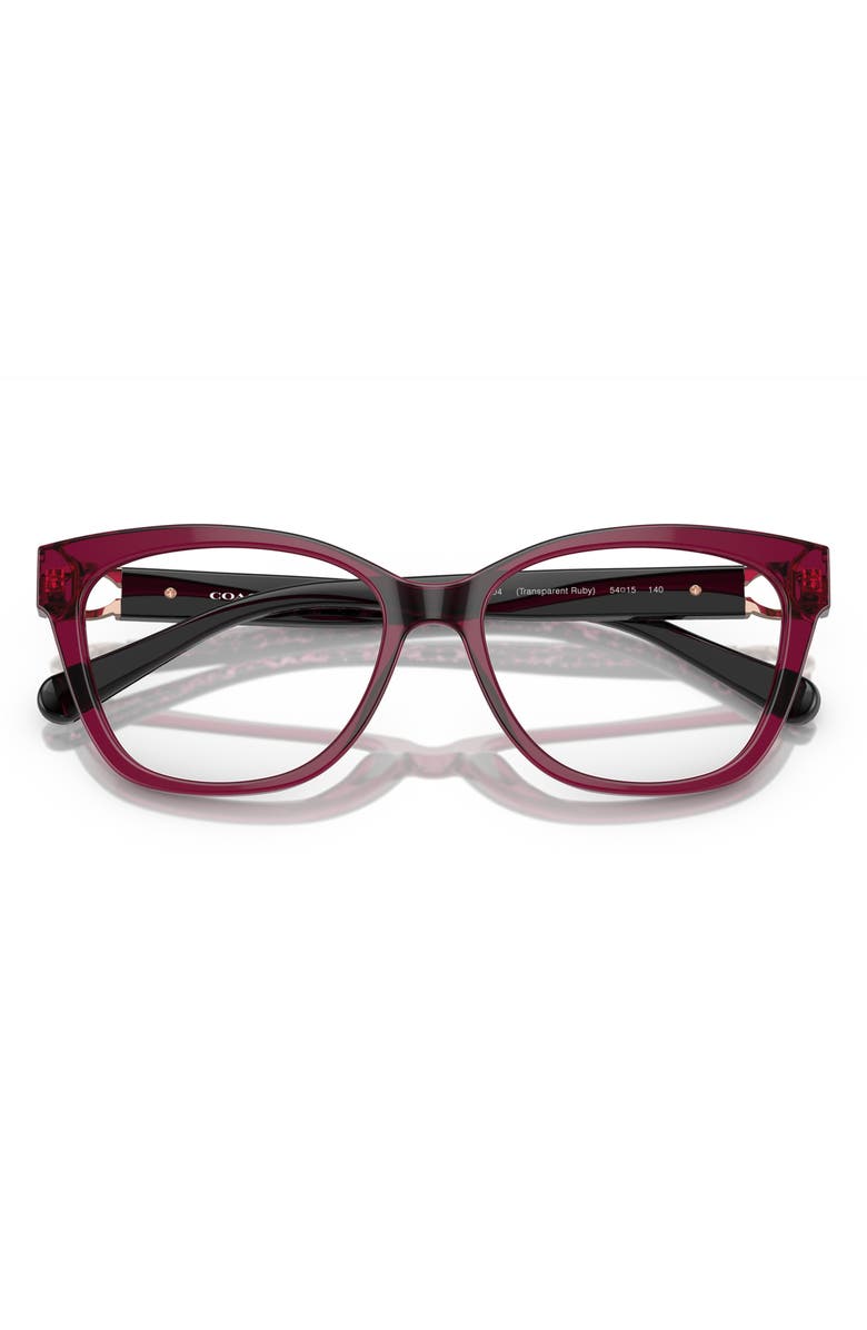 COACH 54mm Square Optical Glasses, Alternate, color, Transparent Ruby / Demo