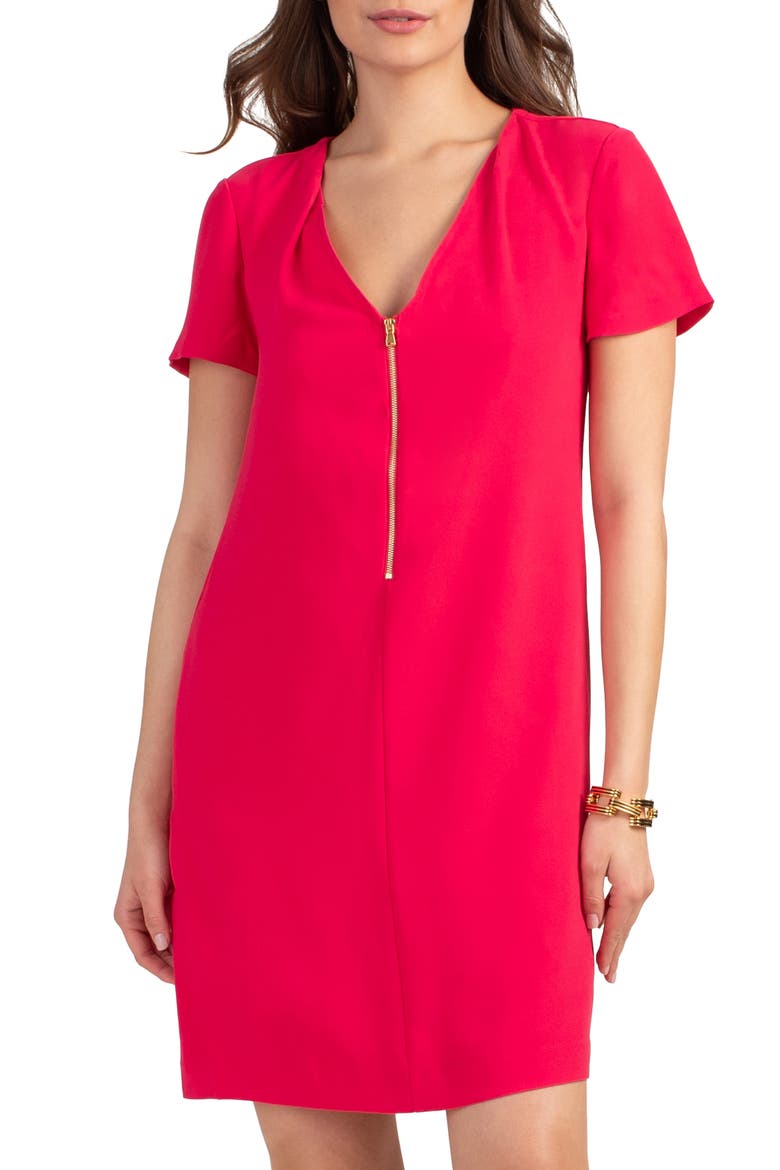 Banning 2 Front Zip Shift Dress, Alternate, color, TE AMO PINK