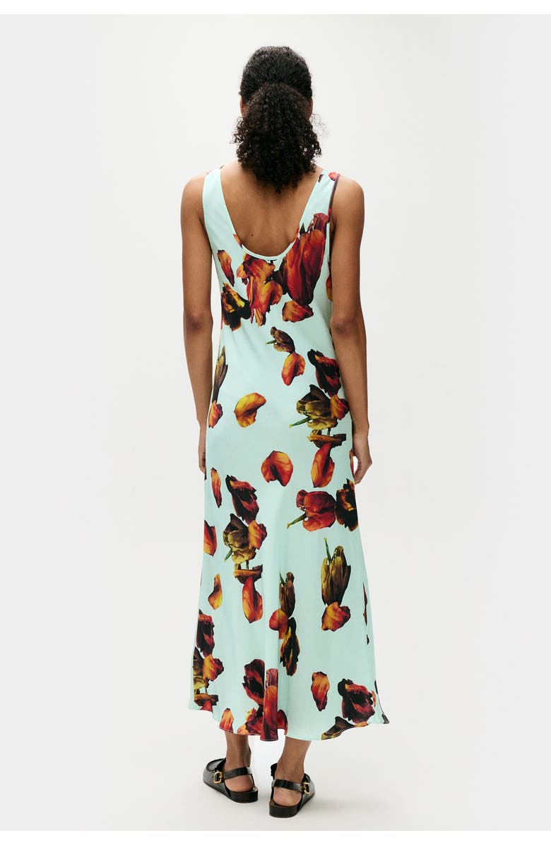 SILK LAUNDRY SCOOP NECK DRESS TULIPA DEW, Alternate, color,