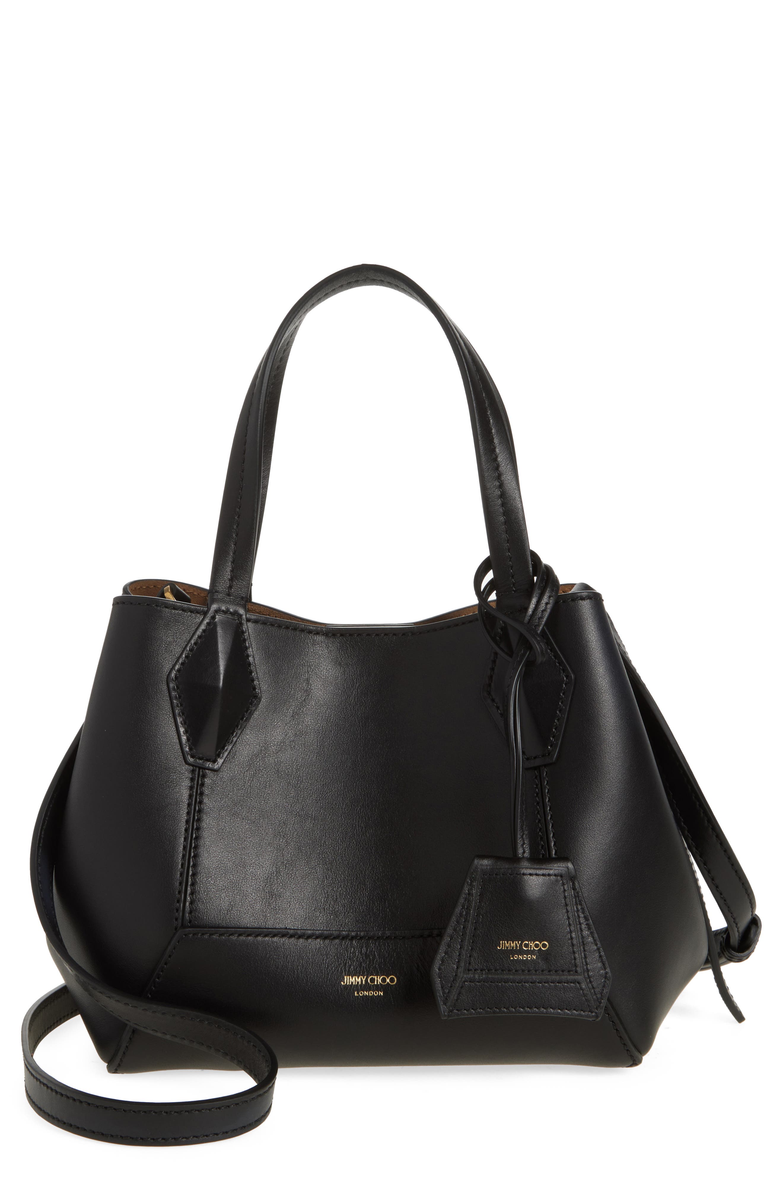Jimmy Choo Small Diamond Leather Tote, Main, color, 