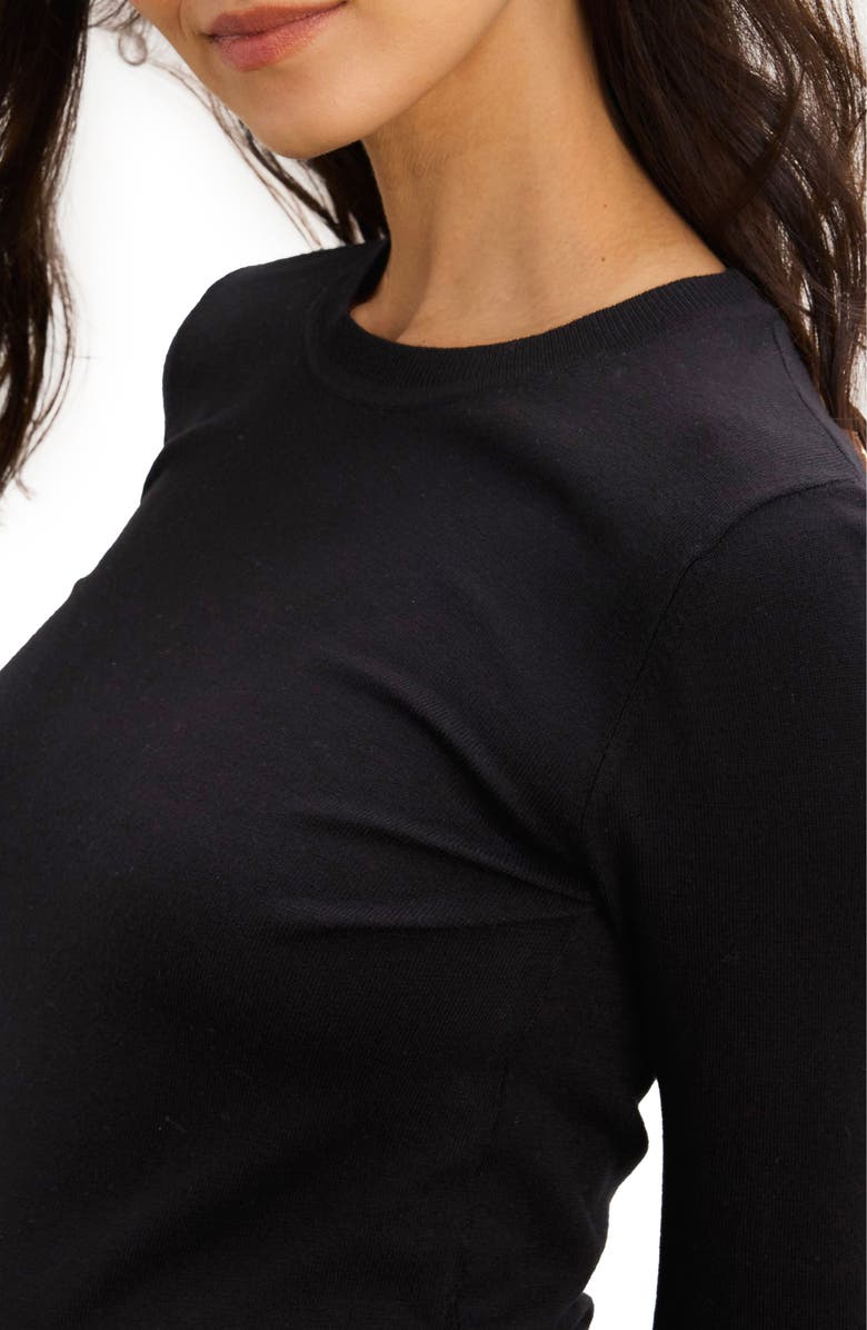 HATCH The Softsculpt Knit Long Sleeve Eliza Dress, Alternate, color, Black