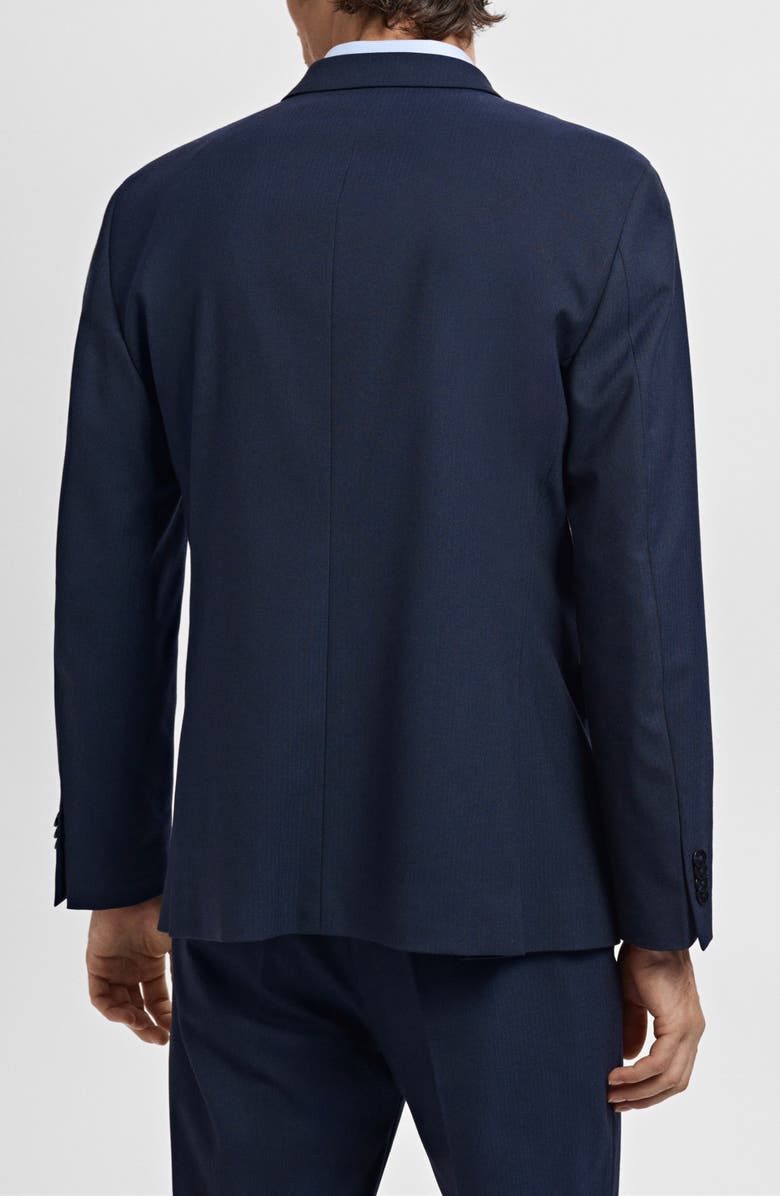 MANGO Slim Fit Double Breasted Blazer, Alternate, color, Navy