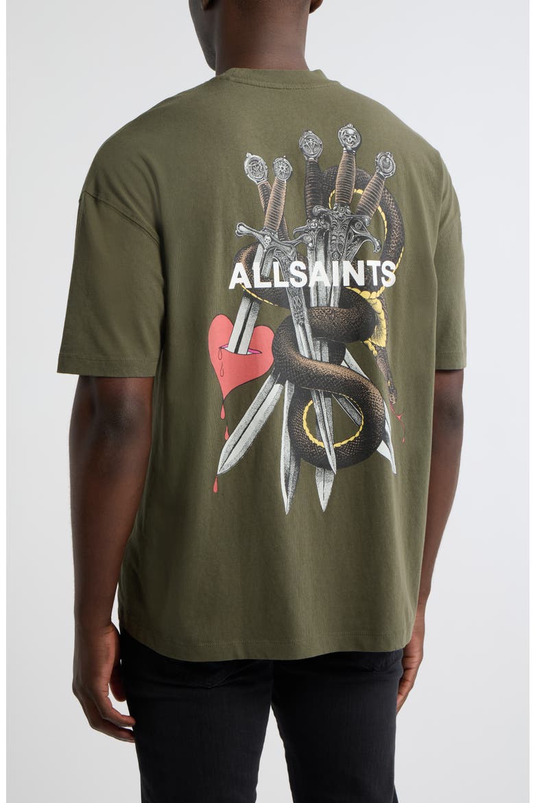 Oversize Serrate Graphic T-Shirt, Alternate, color, FOREST GREEN