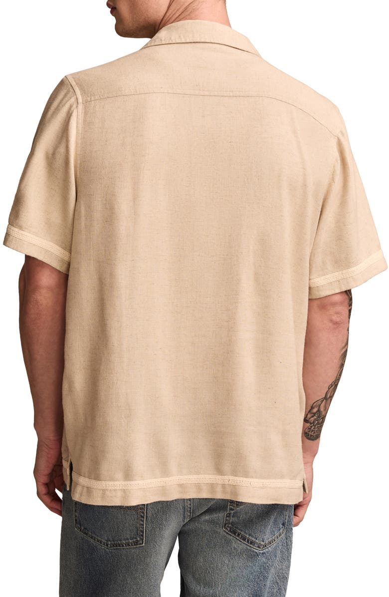 Lucky Brand Floral Embroidered Camp Shirt, Alternate, color, 