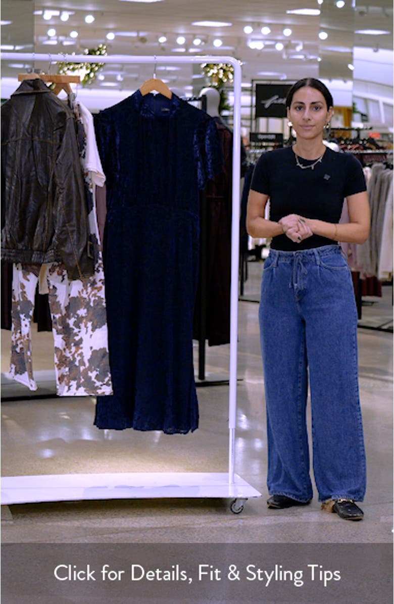 Velvet Burnout Short Sleeve Midi Dress, sales video thumbnail