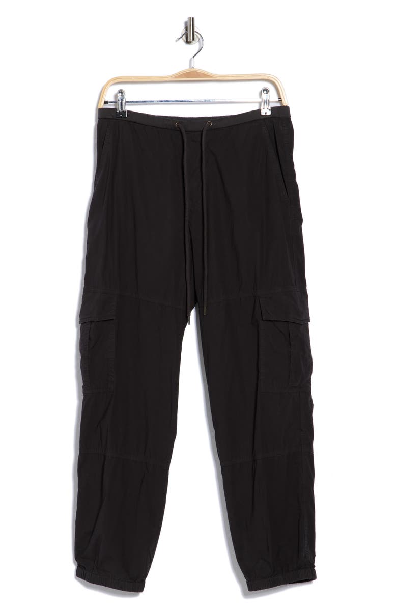 James Perse Stretch Poplin Cargo Pants, Alternate, color, Black
