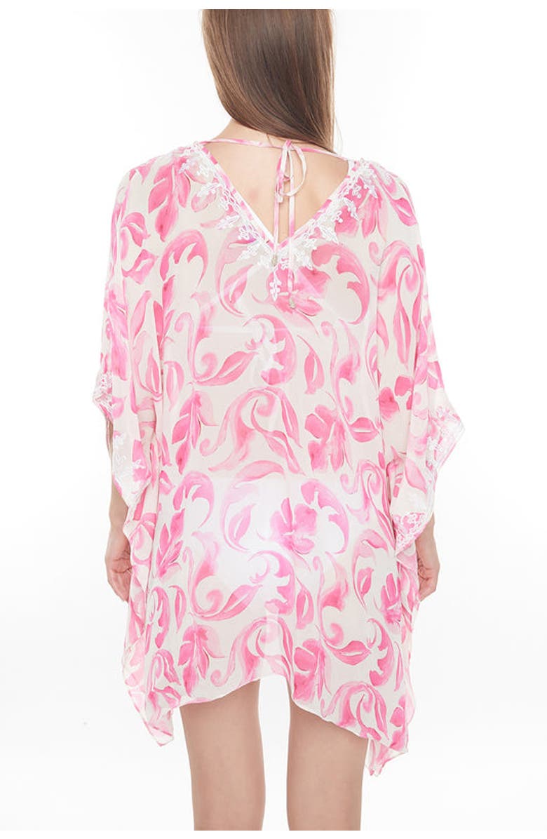 Calypso St. Barth Martine Kaftan, Alternate, color, Bright Floral Fuschia
