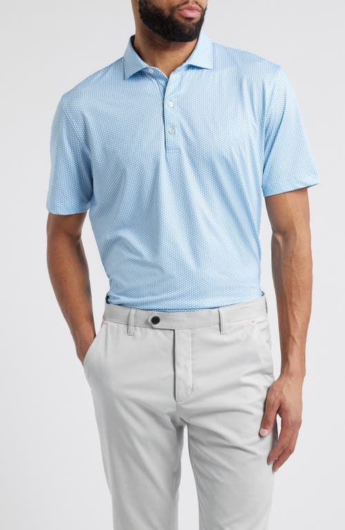 Johnnie-o Hex Geo Print Prep-formance Golf Polo In Barrels Blue