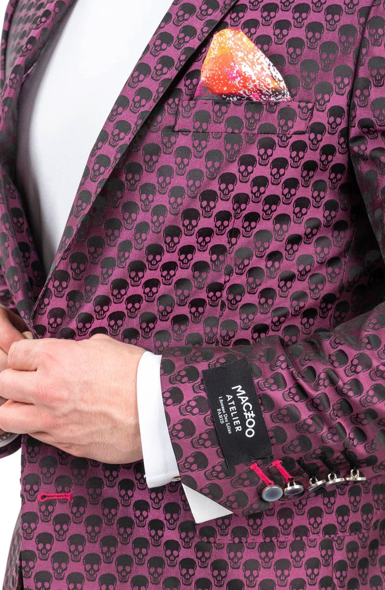 Maceoo Skullrepeat Pink Jacquard Blazer, Alternate, color, Pink