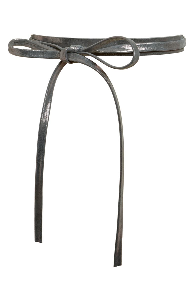 Ada Skinny Leather Wrap Belt, Main, color, Pearl Shimmer