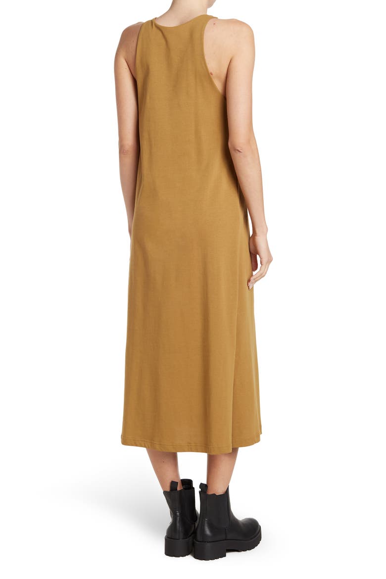 High Neck Midi Dress, Alternate, color, TAN GOLD