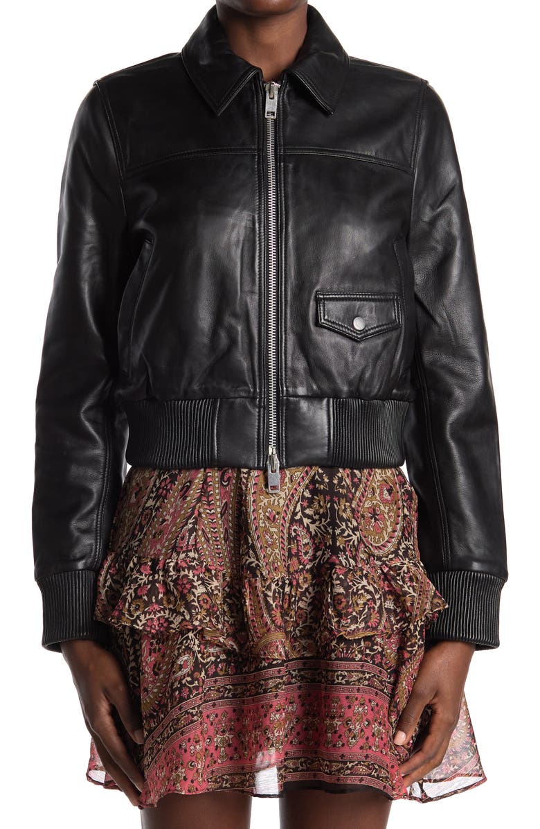 Walter Baker Billie Lambskin Leather Jacket, Alternate, color,