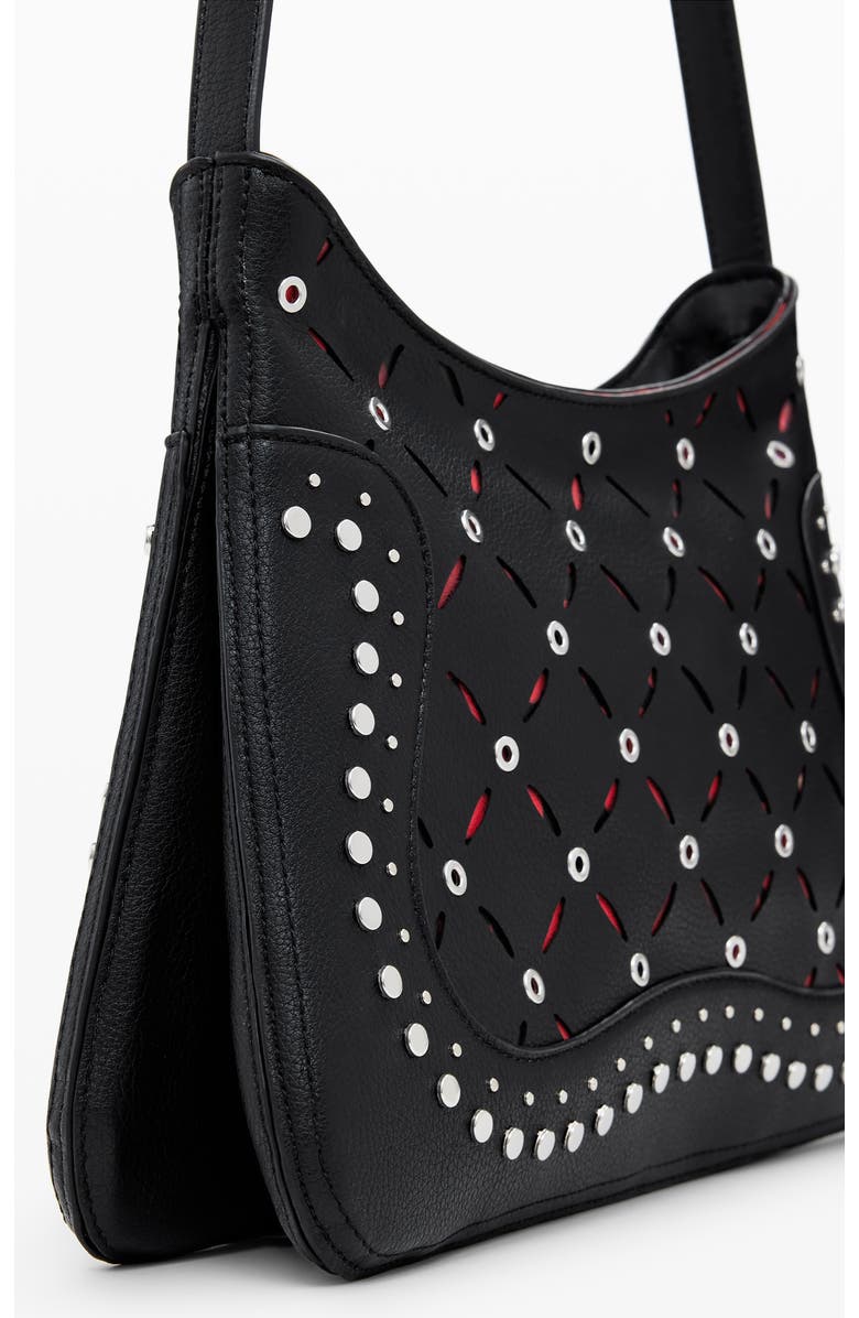 Desigual Faux Leather Crossbody Bag, Alternate, color, Black