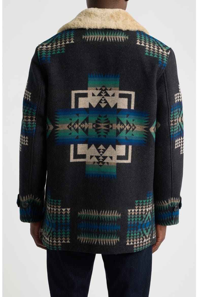 Brownsville Wool Coat with Faux Shearling Collar, Alternate, color, CHIEF JOSEPH OXFORD