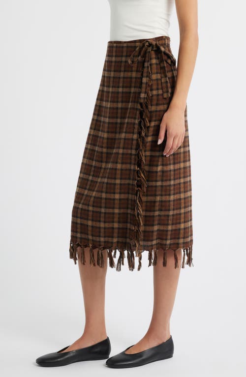 Doen Saskia Checked Midi Skirt In Multi