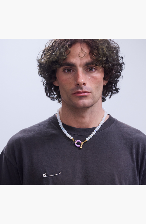 Shop Spicy Dan Poppi Gender Inclusive Opal Necklace In White