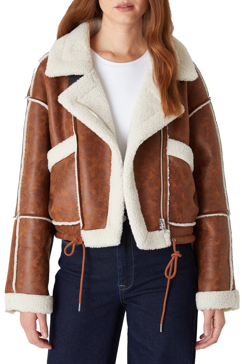 Faux Shearling Jacket, Main, color, STEADY HABIT