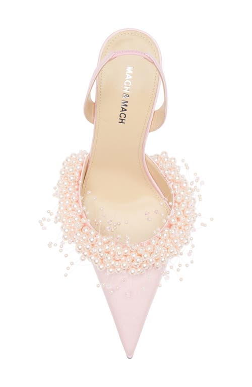 Mach&mach Mach & Mach Floating Faux Pearl Slingback Pump In Pink