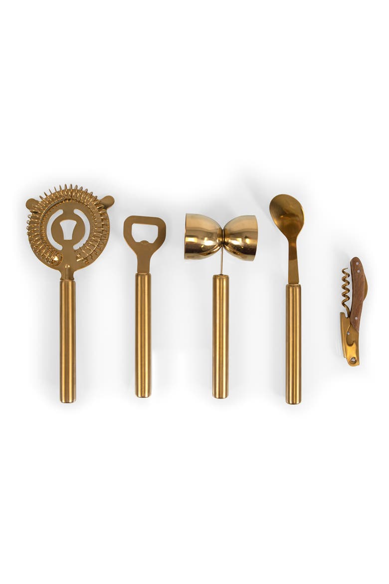 Sidecar 5-Piece Bar Tool Set, Alternate, color, BROWN