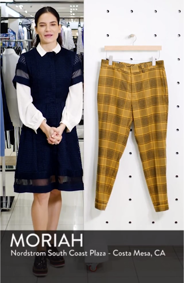 Plaid Slim Fit Crop Trousers, sales video thumbnail