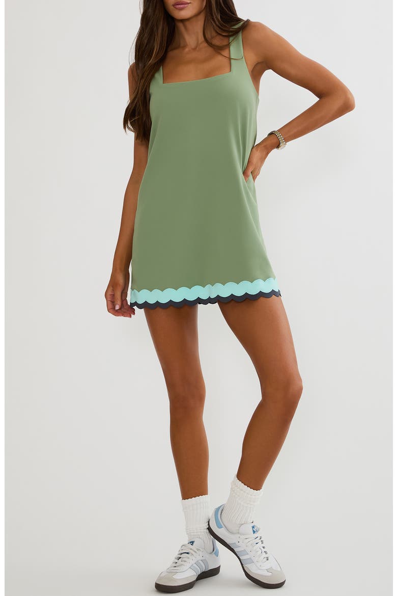 Mischa Scalloped Active Dress, Main, color, SAGE MIST