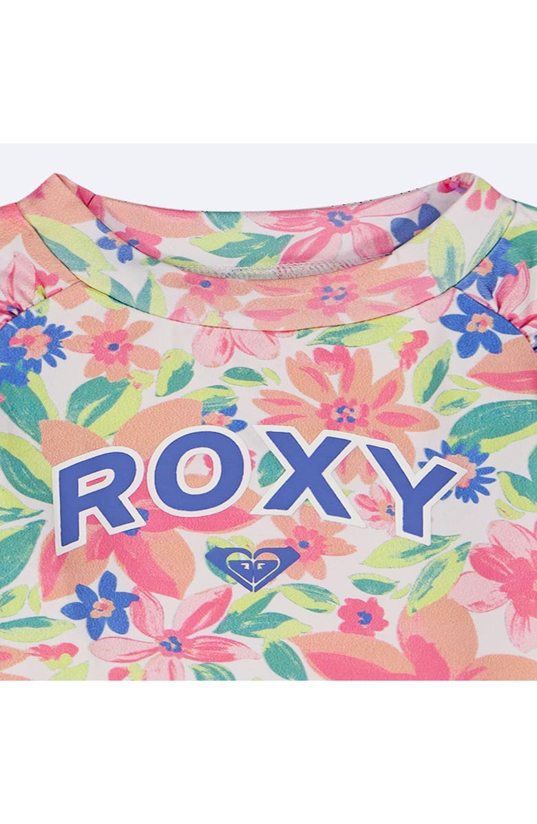 Roxy Kids' Floral Long Sleeve Rashguard Top & Bikini Bottoms Set, Alternate, color, 