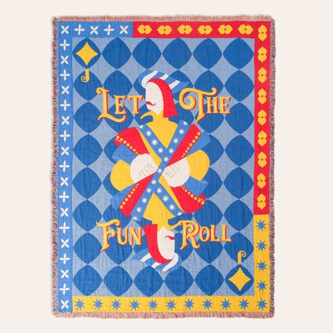 Novelas Fringed Jacquard 100% Cotton Throw Fun 54X71 In