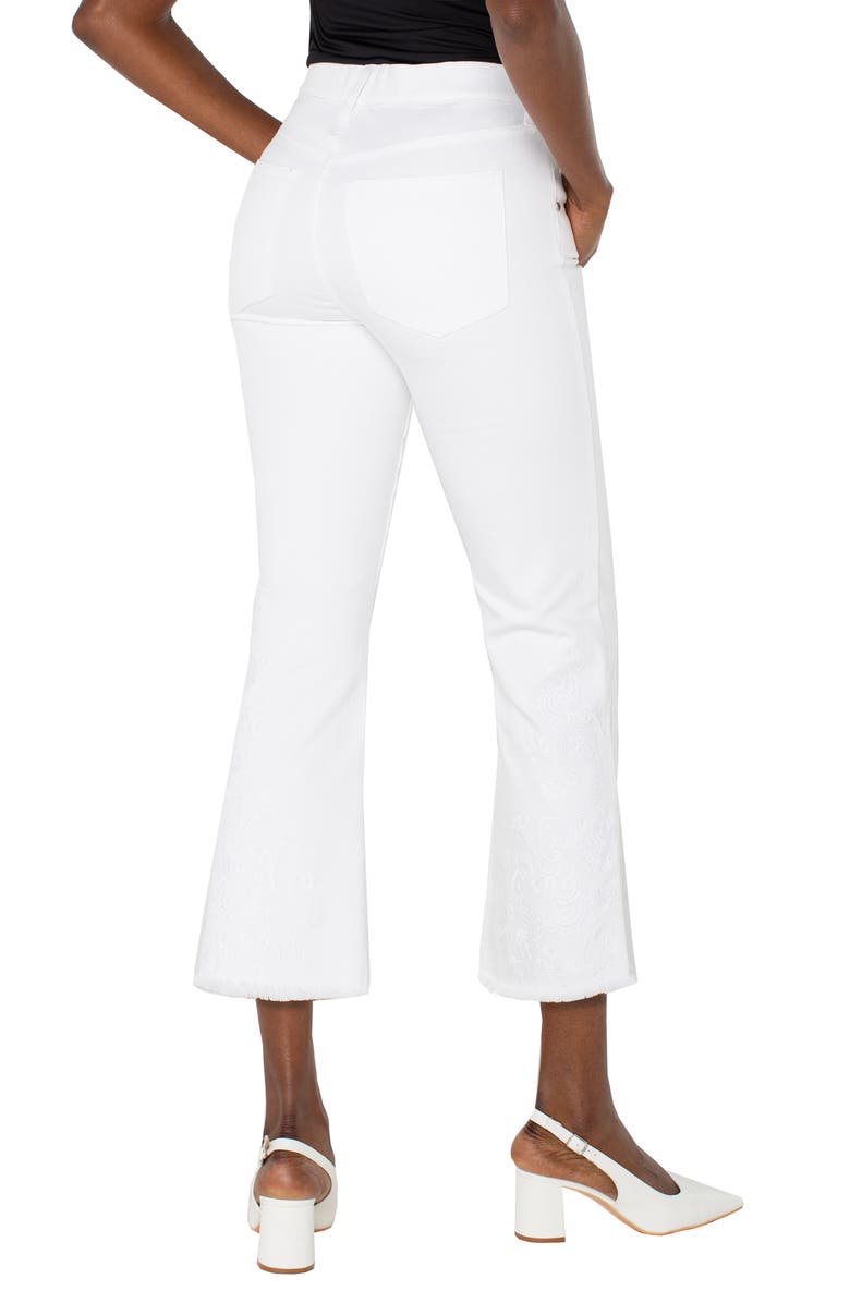 Liverpool Los Angeles Gia Glider Embroidered Frayed Pull-On Crop Flare Jeans, Alternate, color, 
