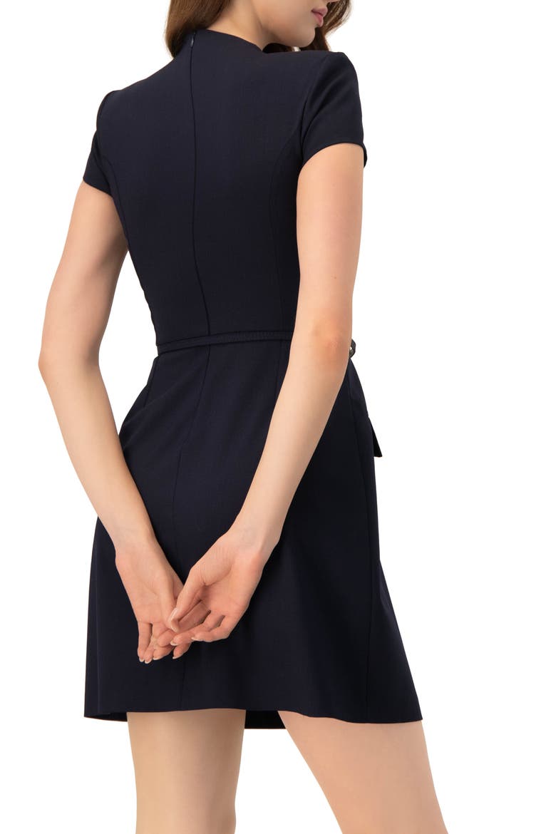 belted short dress with pockets White Belted Mini Dress - All Dresses