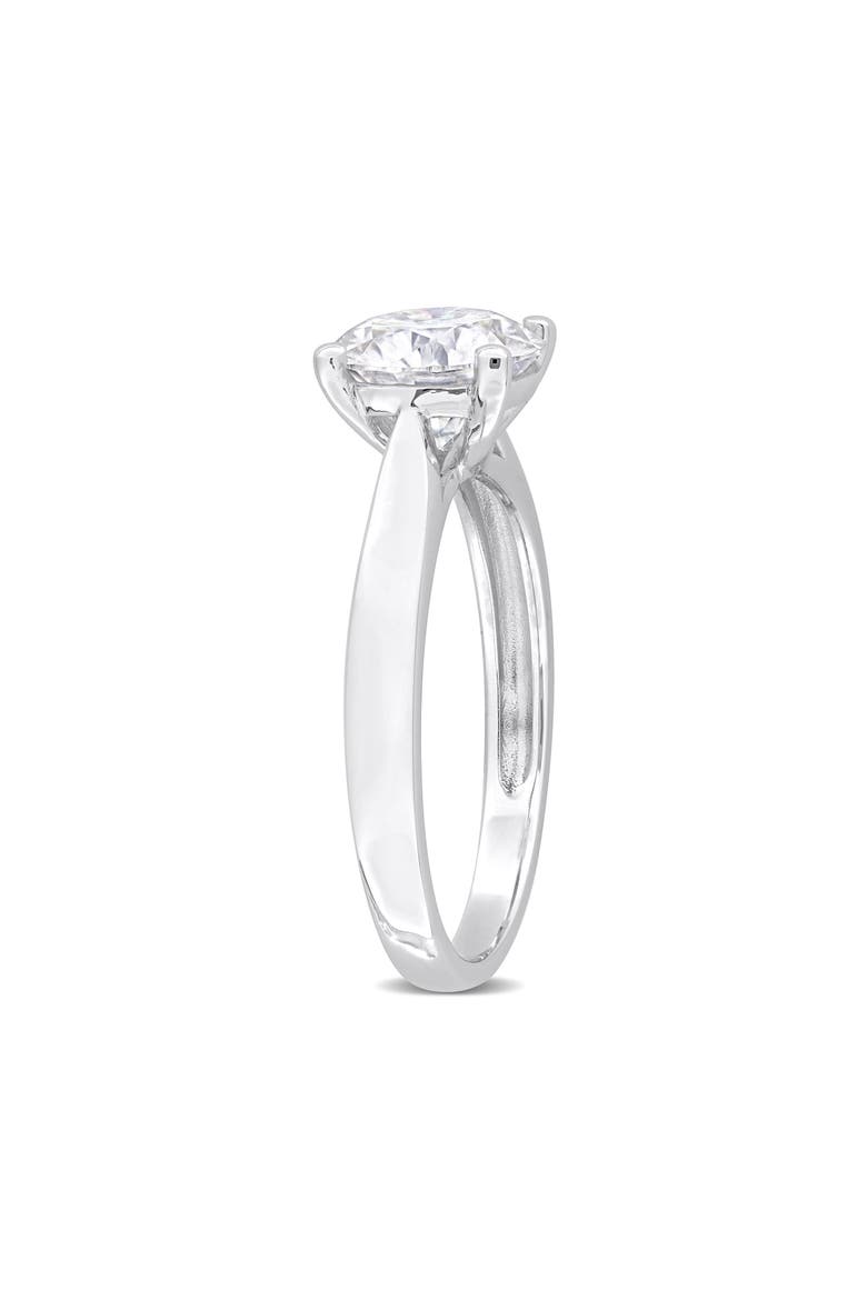 Dew Round Cut Created Moissanite Ring, Alternate, color, SILVER