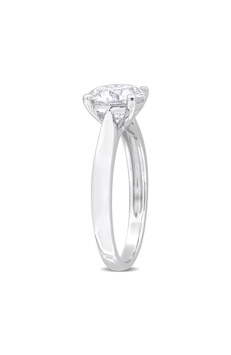 DELMAR Dew Round Cut Created Moissanite Ring, Alternate, color, Silver