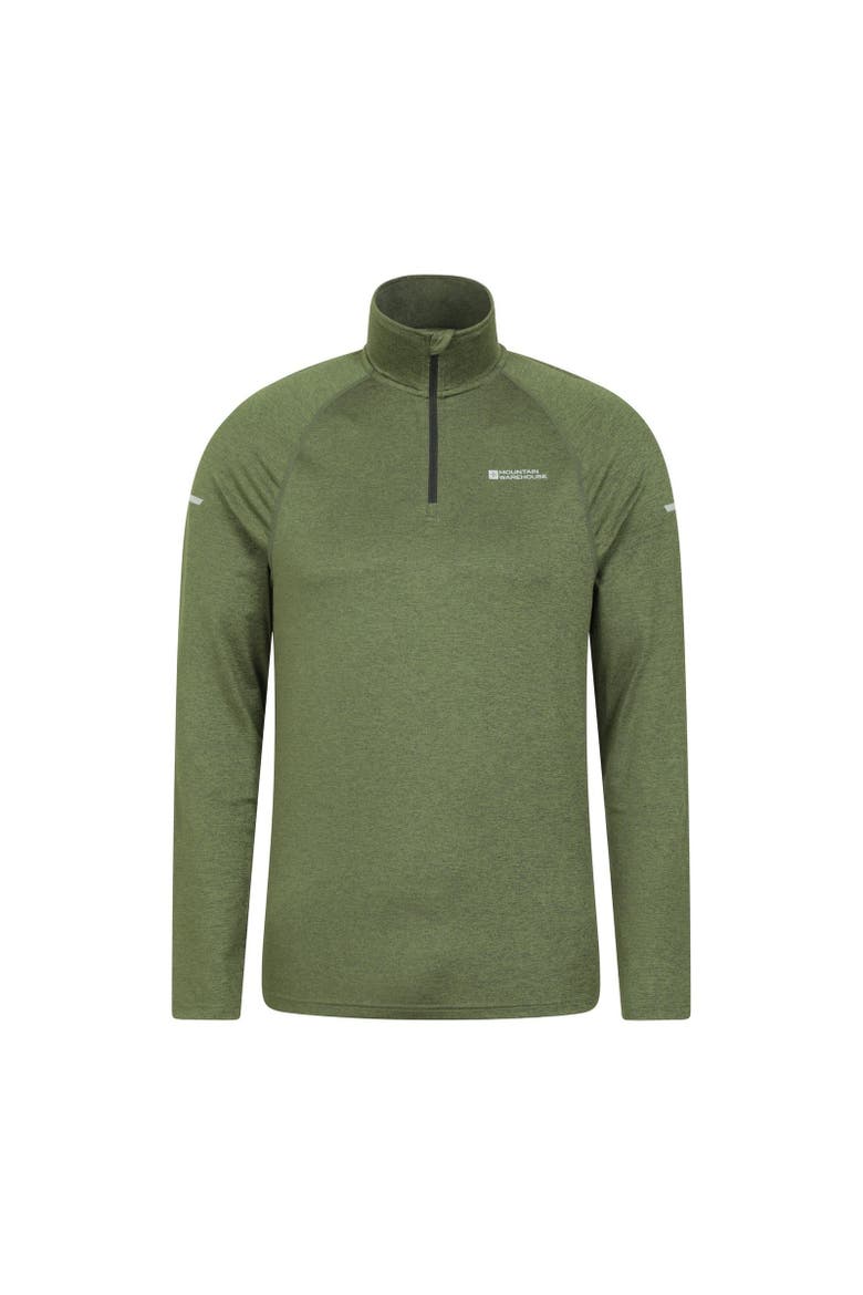 Mens Echo Melange Recycled Half Zip Midlayer Top, Main, color, Green