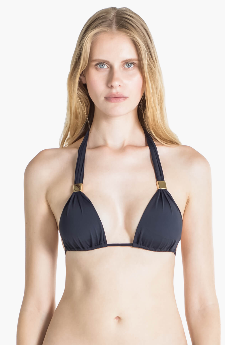 Sauipe Nina Halter Bikini Top with Pads, Main, color, Black