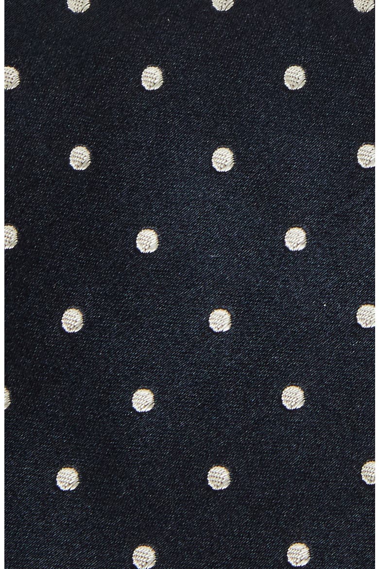 Polka Dot Silk Satin Tie, Alternate, color, DARK NAVY